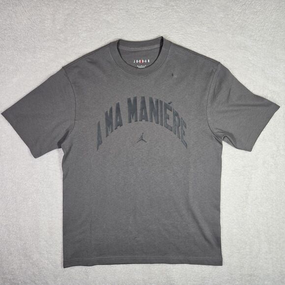 A Ma Maniere x Jordan Tee Shirt Grey Pewter Mens Medium HF0538-029 100% Cotton M - Picture 1 of 7